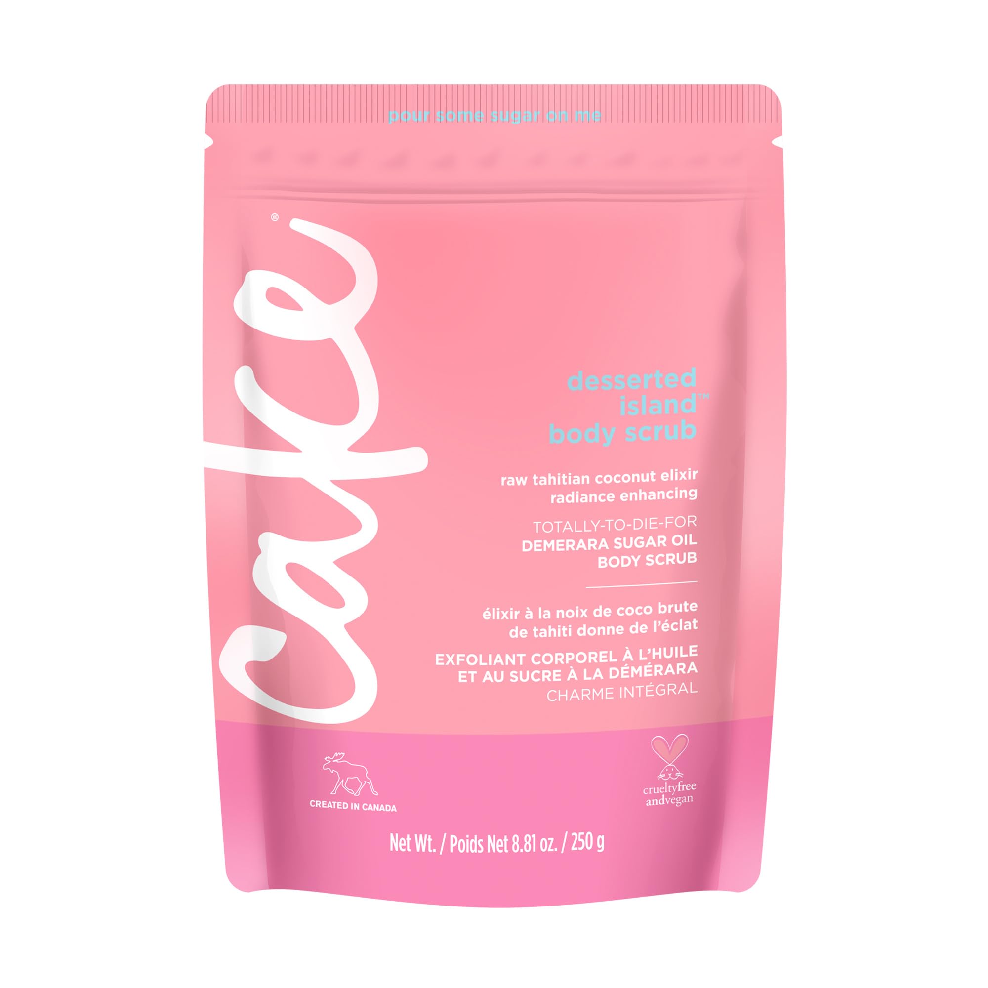 Cake Beauty Desserted Island Vegan Body Sugar Scrub for Women - Shea Butter, Demerara Sugar & Coconut Oil - Gentle Exfol