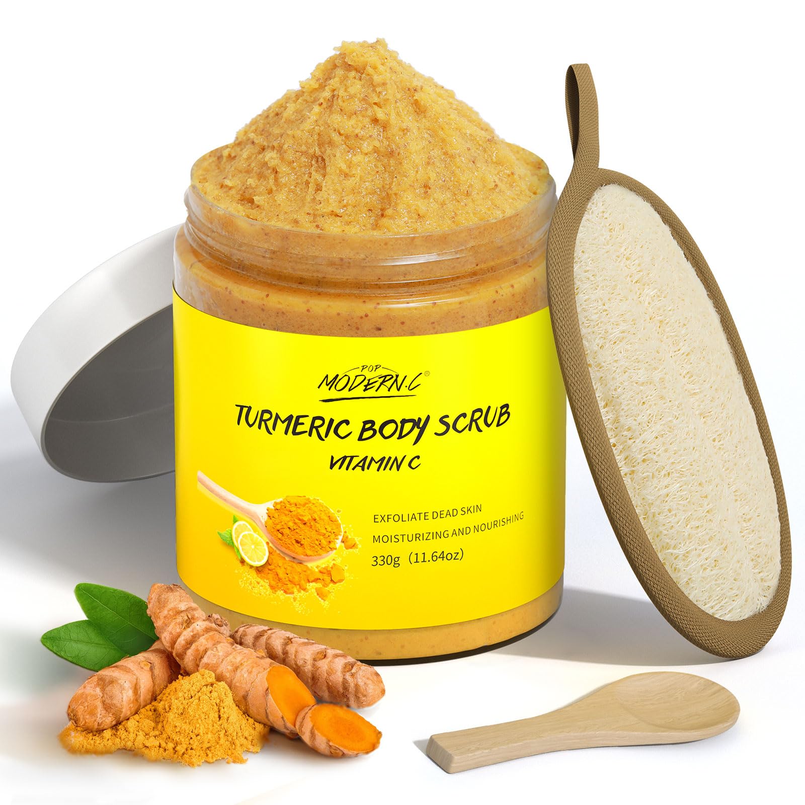 POP MODERN.C Body Scrub with Turmeric and Vitamin C for Acne Prone Skin
| POP MODERN.C Natural Organic Body Scrub to Im