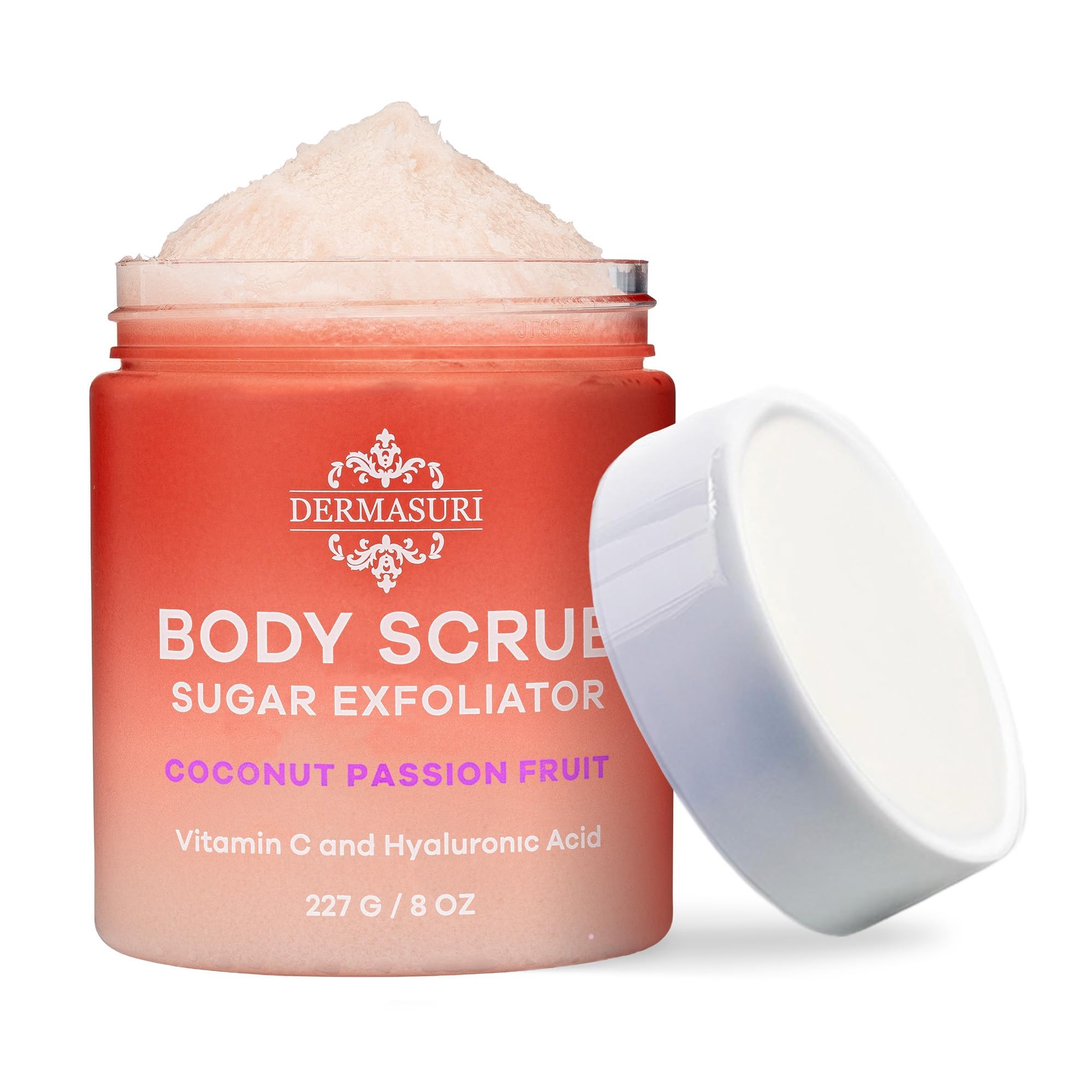 Dermasuri Exfoliating Sugar Scrub for Men & Women - Deep Hydration & Moisture - Removes Dead Skin for a Soft & Radiant G