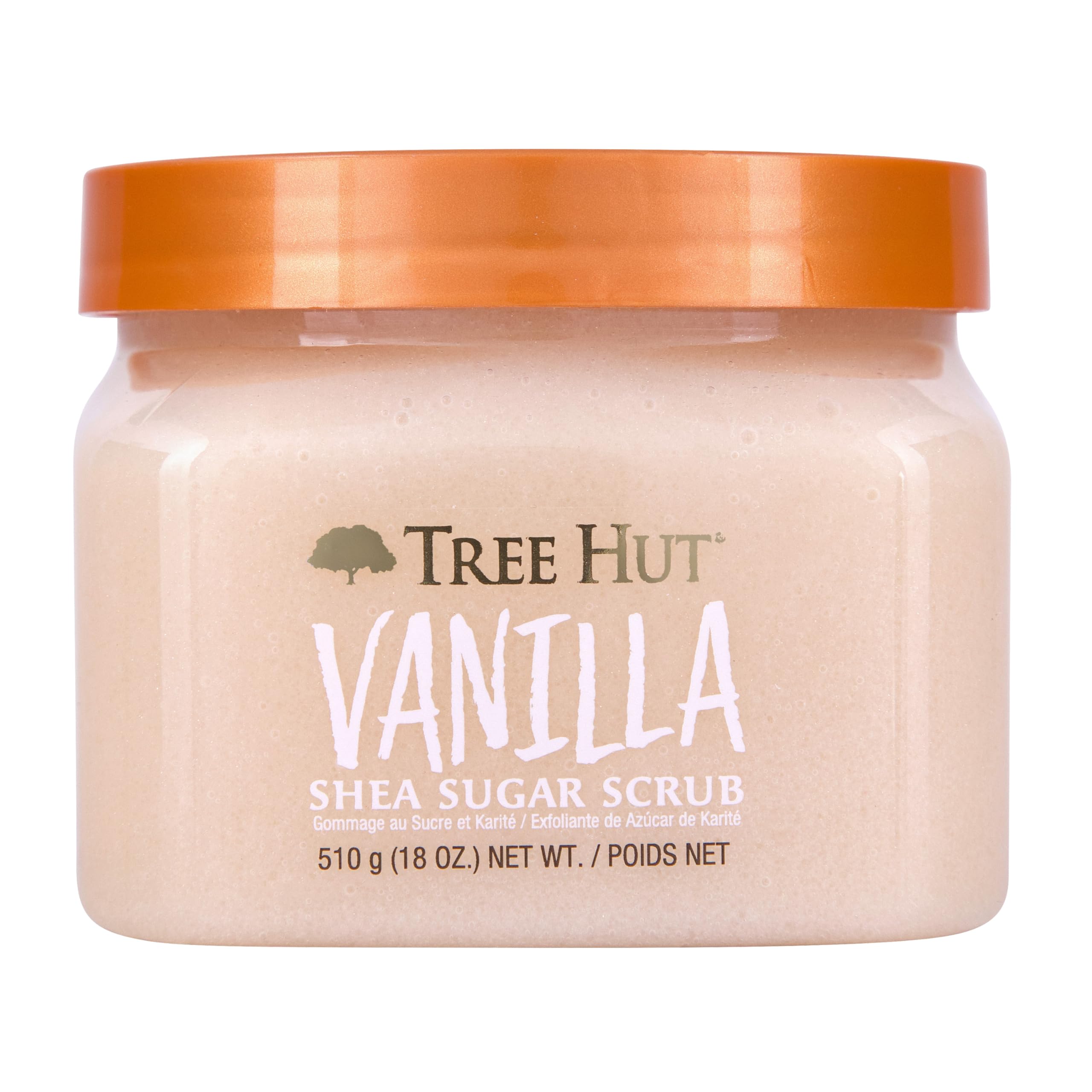 Tree Hut Vanilla Shea Sugar Exfoliating & Hydrating Body Scrub for Dry Skin, Bath Time, Cruelty-Free and Vegan, 18 oz