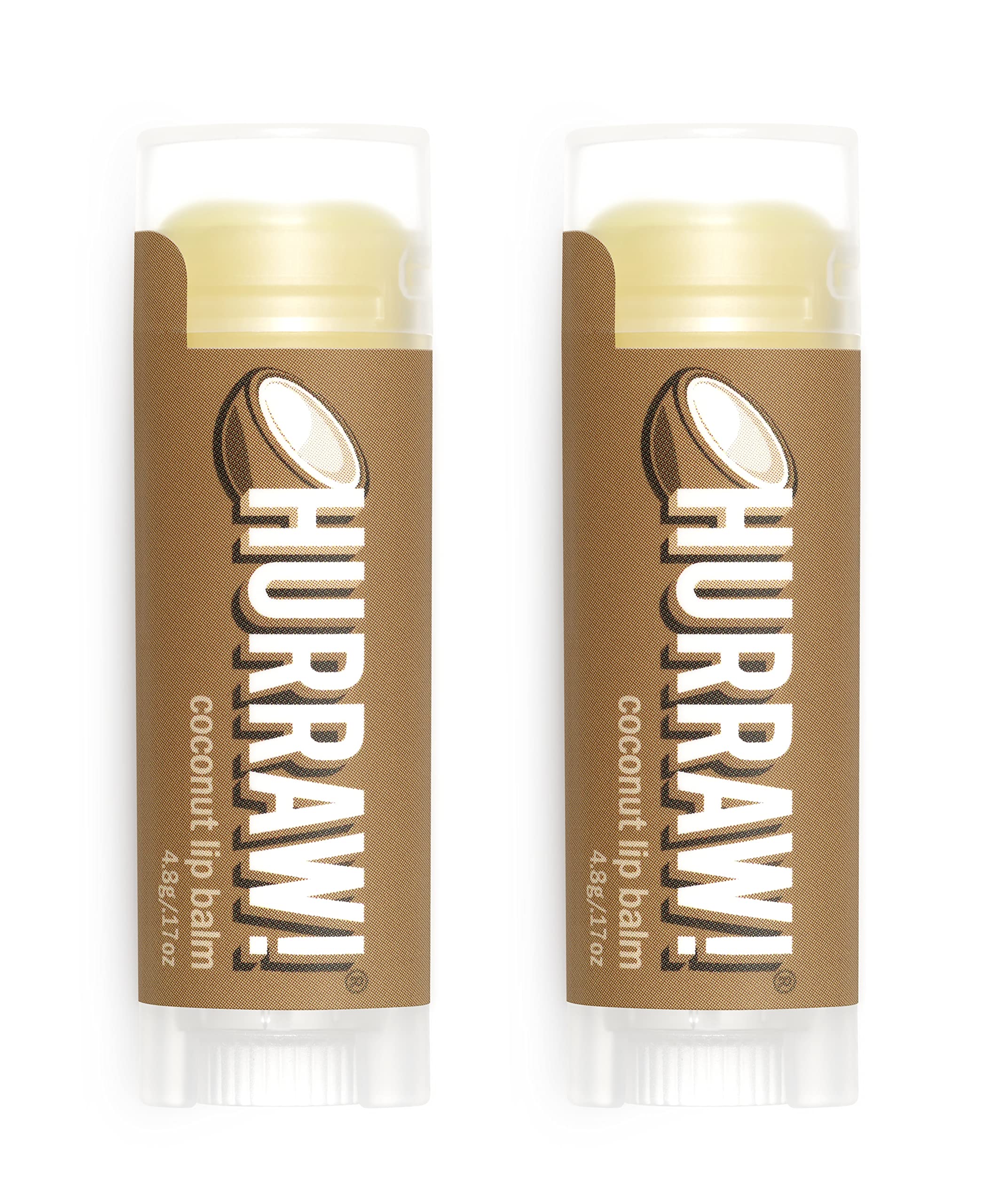 Hurraw! Coconut Lip Balm, 2 Pack: Organic, Vegan, and Cruelty-Free | Gluten and GMO-Free, 100% Natural Ingredients | USA